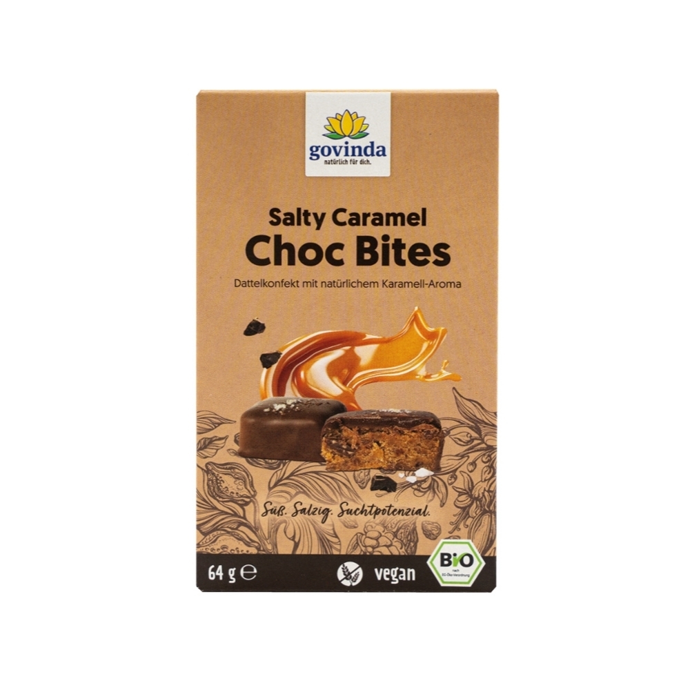 BIO - Pedaços de Chocolate com Caramelo Salgado, VEGAN, 64g 