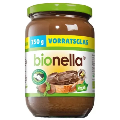 BIO - Creme Bionella c/ avelãs e nougat, 750g