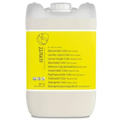Detergente líquido p/ roupa de cor, 20-60°C, Menta & Limão, 20L