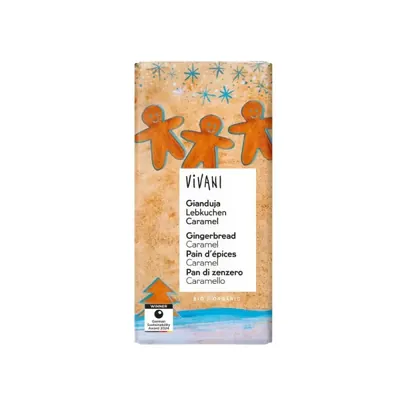 VIVANI - Chocolate BIO - Gianduja de chocolate com pão de gengibre e caramelo, 100g