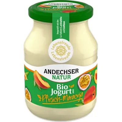 BIO - Iogurte suave Pêssego-Maracujá 3,8%, 500g